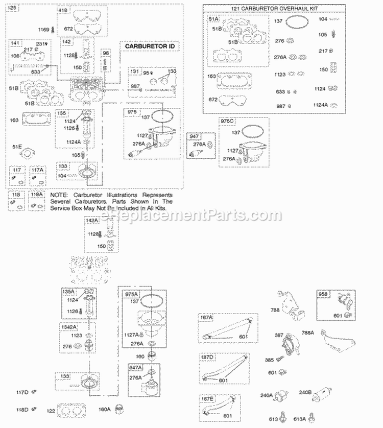Carburetor Kit - Carburetor Overhaul Diagram and Parts List for 406777-0027-B1  Briggs and Stratton Engine
